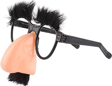Disguise Glasses with Mustache, Silly Glasses with Big Nose Eyebrows and Mustache for Disguise, Funny Photo Props Novelty Halloween Party Eyeglasses for Adults Party Headwear, Eyewear and Accessories