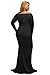 LALAGEN Women's Plus Size Off Shoulder Long Sleeve Formal Gown Black XXXL