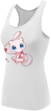 Sysuer Lady Cartoon Pokemon Mew Base Layer Dry Fit Training Tank Top