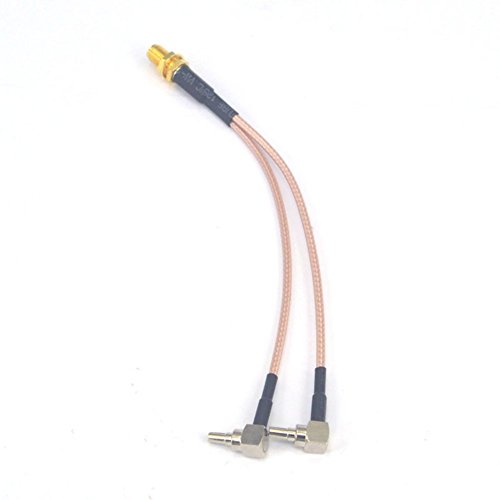 YOTENKO SMA -CRC9 Adapter SMA Female to Y Type 2 X CRC9 Rightangle Connector Splitter Combiner Cable Pigtail RG 316 15CM