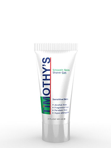 Organic Natural Shave Gel for Sensitive Skin by Timothy's Travel size Unscented Shave Gel 3 ounces