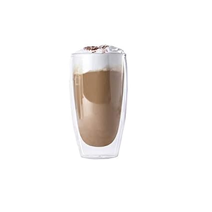 ana® - 6er Set doppelwandige Latte-Macchiato-Gläser XL 450ml, Thermoglas, hitzebeständig, spülmaschinengeeignet (Ø 8,9 x 15 c