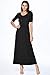 82 Days Women's Casual 3/4 Sleeve Long Maxi Dress with Elastic Waist Made in USA - Black S