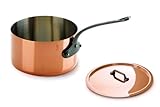 Mauviel Made In France M'Heritage Copper 150c 6410.17 1.9-Quart Sauce Pan and Lid with Cast Iron Handle