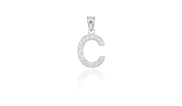 10k White Gold Diamond Alphabet Initial 