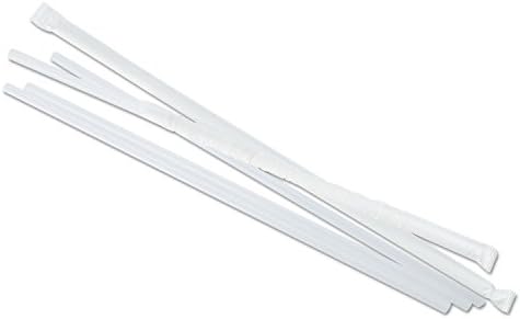 Wrapped Jumbo Straws, Translucent, 10 1/4", 500/bx, 4 Bx/ct