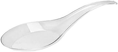 Chinese Spoons, Plastic Clear, 1200-Units Ideal for Soups, Appetizer and Dessert by Arant