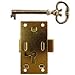 Medium Brass Plated Flush Mount Lock for Cabinet Doors or Dresser Drawers w/Skeleton Key | UA-037-L