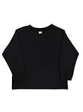 Rabbit Skins 100% Cotton Blank Toddler Long Sleeve Cotton Tee [Size 5T/6T] Black Long Sleeve T-Shirt