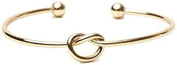 Bridesmaid Gifts - Tie The Knot Matron of Honor Bracelet w/Gift Box, Maid of Honor Gift, Love Knot Jewelry, Bridal Party Gift Sets (Gold, Rose Gold, Silver)