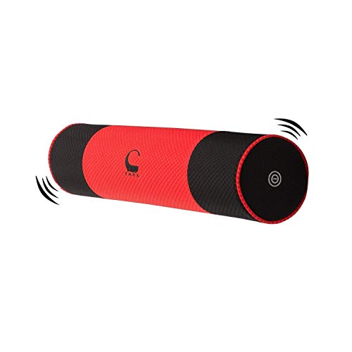 Kinelo THEA 24" Vibration Massage Bolster Pillow & Exercise Foam Roller with Free Carry Bag Red