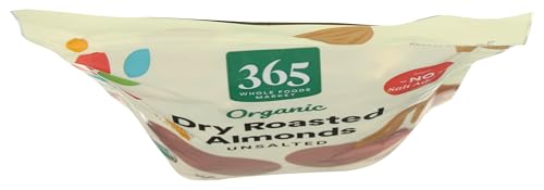 365 BY WHOLE FOODS MARKET, ORGANIC DRY ROASTED & UNSALTED ALMONDS, 10 OUNCE