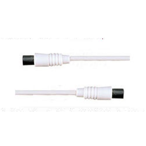 World of Data Coaxial 2m TV/AV Aerial Cable Male to Male White Coax