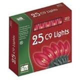 Holiday Wonderland 925R-88 25-Count C9 Christmas Light Set, Transparent Red