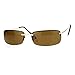 Rectangular Rimless Sunglasses Small Thin Metal Frame Spring Hinge