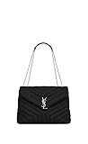 Paper Yves Saint Laurent monogramme loulou loulou medium in matelasse-y-leather shoulder bag (black)