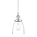 Linea di Liara Fiorentino Large Glass Pendant Light Fixture Modern Farmhouse Bell Shaped Kitchen Pendant Lighting Over Island Polished Chrome Pendant Light Shade Over Sink Lighting Fixtures, UL Listed