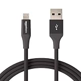 AmazonBasics Lightning to USB A Cable, Advanced Collection, MFi Certified iPhone Charger, Black, 6 Foot, 2 Pack