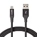 AmazonBasics Lightning to USB A Cable, Advanced Collection, MFi Certified iPhone Charger, Black, 6 Foot, 2 Pack