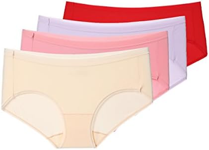 UnderFit Women's 4-Pack Ultrathin Micro-Modal Hipster Panties (Large, BeigePPR)