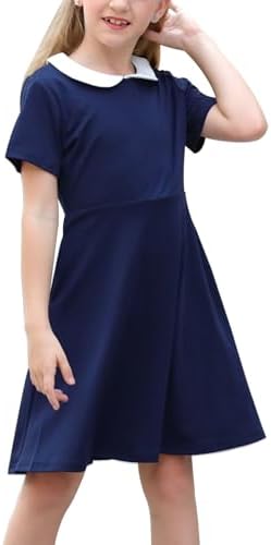 slim fit dress slacks Nauti Nati Girls Polka Dot Printed Embroidered Peter Pan Collar Fit Flare  Dress  Nautinati