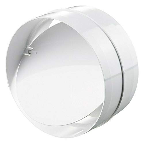 Fantronix 150mm Circular Duct Connector with Backdraught Shutter – 6” Non-Return Damper for Ventilation Ducting & Extractor Fans