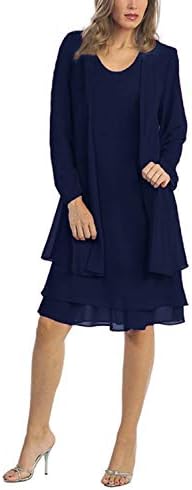 Chiffon Plus Size Mother of The Bride Dresses with Jacket Knee Length