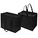 Insulated Grocery Bags (2-Pack), Leakproof Liner, Reusable, Thicker Thermal Material, Extra Large Size, Stands Upright, Collapsible, with Zippered Lid