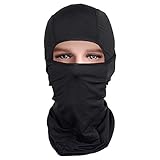 Winter Balaclava - Windproof Ski MasK-Cold Weather Face Mask Motorcycle Neck Warmer Cycling Beanie or Tactical Balaclava Hood - Thermal Comfortable Moisture Wicking-for Men Women Boys Girls (Black F)