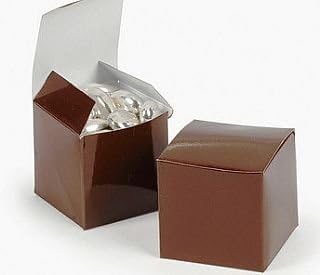 12 Mini Brown 5cm Gift Boxes 