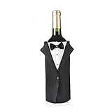 ULA Bride and Groom Wine Bottle Cover-Black Tuxedo Wine Cover Funny Gifts,Bridal Shower Gifts,Newlywed Gifts,Couples Gifts,Wedding Decoration (Black Tuxedo Classic)