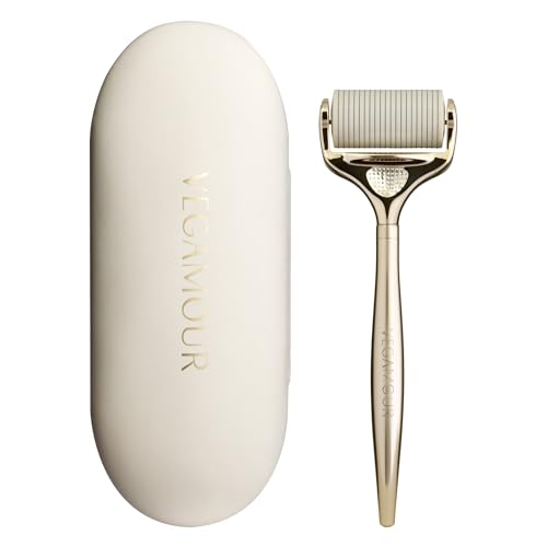 VEGAMOUR Scalp Dermaroller - MD-Developed, 1,200 Medical-Grade Needles, Enhances Serum Absorption, Twist-On Replaceable Head, Protective Case Included