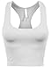 BEKDO Womens Basic Seamless Cropped Racerback Sports Tank Top-ONE Size-White