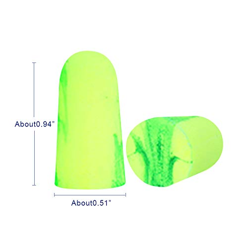 Soft Foam Earplugs,100Pair 34db Highest NRR,Hearing Protection for Sleeping Reduce Noise Quiet Please Ear Care and Comfortable, Snoring, Work, Travel,Loud Events,Shooting,Studying Green (100)