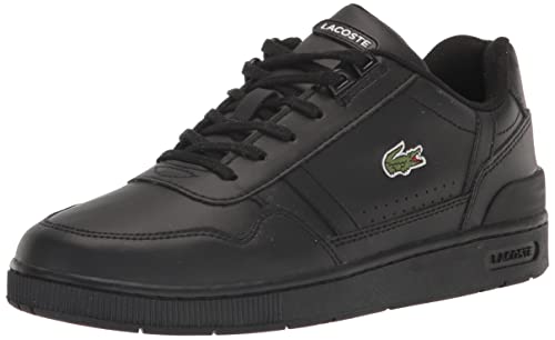 Lacoste Unisex-Child T-Clip Sneaker, Blk/Blk, 4 Big Kid
