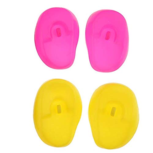 8 Pieces Reusable Silicon Ear Protectors Salon Hairstyle Waterproof Ear Covers Fit for Hair Dye, Shower, Bathing Random Color