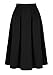 Urban CoCo Women's Knee Length Casual Work 2024 Fall Elastic Waist A Line Midi Skirt with Pocket Black