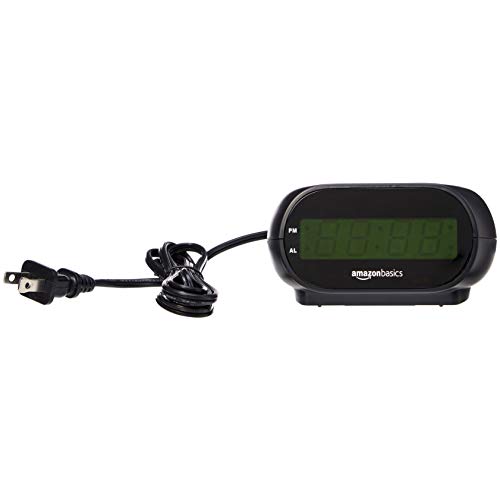 Amazon Basics Small Digital Alarm Clock With LED Display, Nightlight