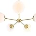 Light Society Grammercy 5-Light Chandelier Pendant, Brushed Brass with White Frosted Globes, Classic Mid Century Modern Lighting Fixture (LS-C228-BRS-WHI)