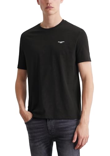 Denim Herren T-Shirt aus Bio-Baumwolle Regular Fit, Schwarz (Black), S