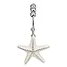 Cyrra Stainless Steel Rust Resistant Double Hooks Glide Shower Ring Hangs for Both Shower Curtain and Liner 12-Pack (Starfish and Shell Double Hook)