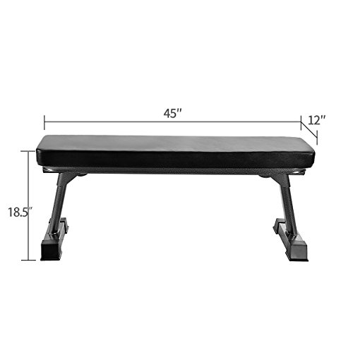 Finer Form Foldable Flat Weight Bench for Bench Press, Strength