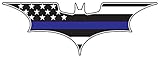 BATMAN Dark Kight Thin Blue Line 6 x 2 Inch American Flag Decal with 3M Highly Reflective Vinyl