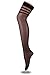 Ruzishun Women's Sexy Striped Elastic Band Sheer Thigh High Stockings(4 Pairs)