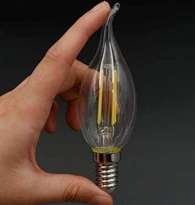BANGSHUO Pack 6 E14 Vintage Candelabra LED Bulb 4W C35 400 Lumens Warm White 2700K Chandelier Light Bulbs C35 Filament LED Candle Bulb Flame Tip No Dimmable - Image 5