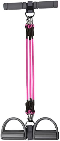 Adjustable Home GYM Sit-ups Device Portable Resistance Band Yoga Sports Equipment for Belly Abdomen Waist Arm Leg Exercise, Elastic Bodybuilding Fitness Slimming Training Exercise Bands (Pink)