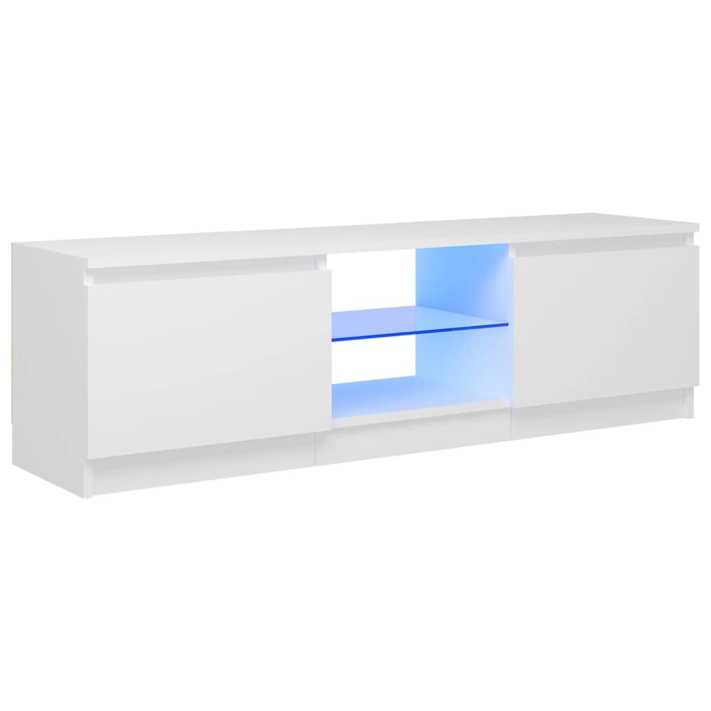 vidaXL-Mueble-para-TV-con-Luces-LED-Soporte-Mobiliario-Aparador-Estante-Salon-Sala-de-Estar-Dormitorio-Decoracion-Blanco