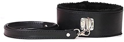PU Leather Soft Neck Choker Collar with Chain Detachable Leash for Men Women,Four to Choose from