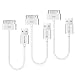 Spater 30-Pin Short USB Cables Compatible with iPhone 4 / 4S / 3G / 3GS, iPad 1/2 / 3, and iPod Nano - 3 Packs/7 Inch