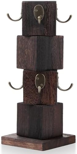 Vesici Wood Coffee Mug Holder Rustic Wooden Coffee Cup Holder for Counter  Farmhouse Mug Tree Stand with 8 Cup Hangers, Vintage Mug Rack for Coffee  Bar Kitchen (Brown) price in Saudi Arabia |